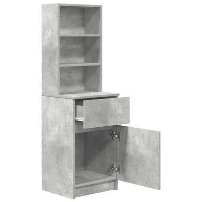 The bedside cabinet with the drawer and door open