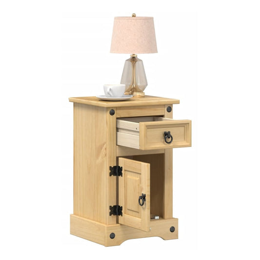 Bedside Cabinet "Corona" 35x32,5x58 cm Solid Wood Pine Honey wax