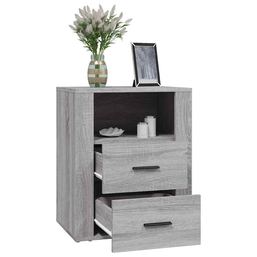 The bedside cabinet with a vase and picture frame on top