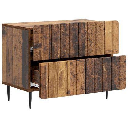 The bedside table with the bottom drawer pulled out to show the internal storage space