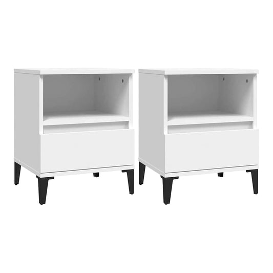 The white bedside cabinets shown together against a plain white background