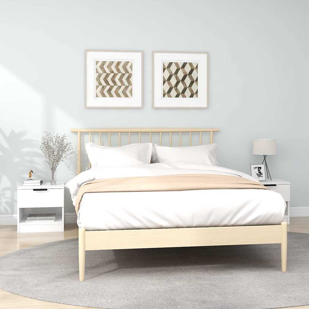 vidaXL Bedside Cabinets 2 pcs White Engineered Wood shown in a bedroom setting