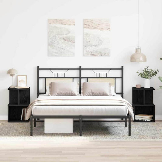 Bedside Cabinets 35x35x55 cm Engineered Wood 2 Black oak