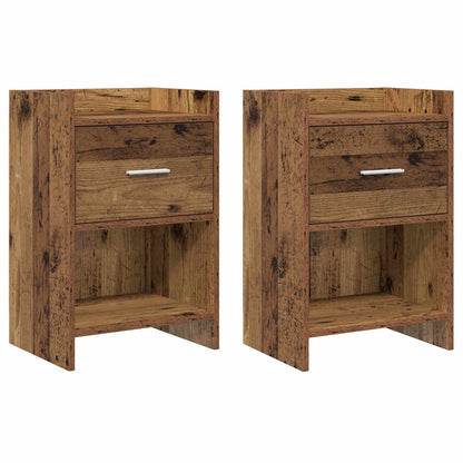vidaXL Bedside Tables 2 pcs Old Wood Engineered Wood showing a pair of bedside tables