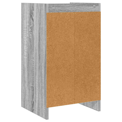 Back of the bedside table showing the plain backing board
