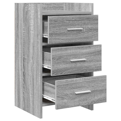 The bedside table with two drawers open showing the runners