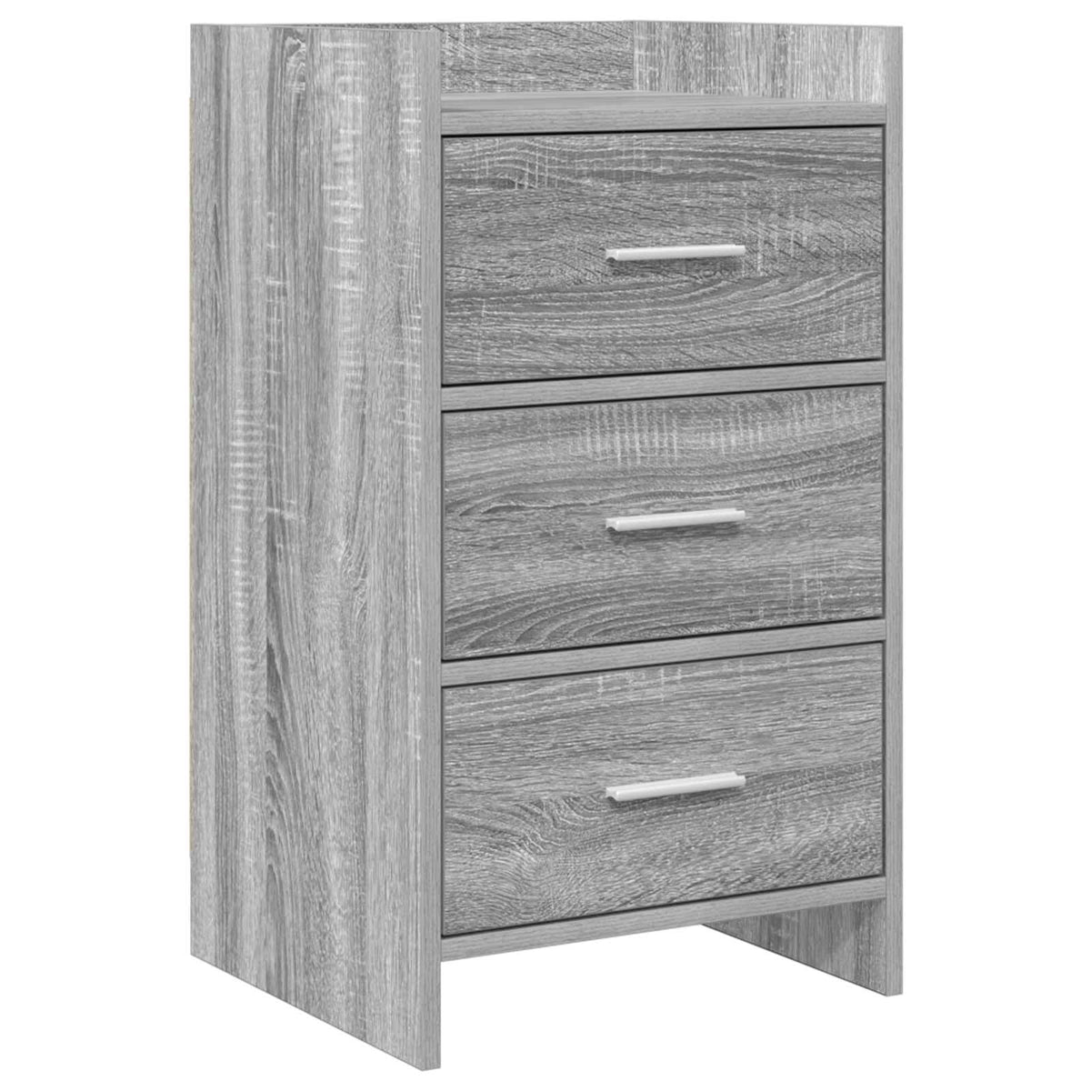 vidaXL Bedside Tables Grey Sonoma Engineered Wood with three drawers