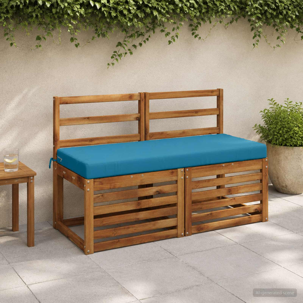 Bench Cushions SOEST 2 pcs 100% Polyester Light Blue 1