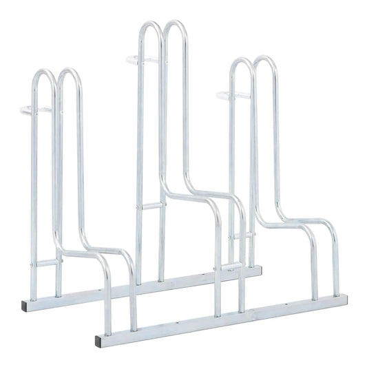 Bicycle Stand for Bikes Floor Freestanding Galvanised Steel Silver High bracket 3