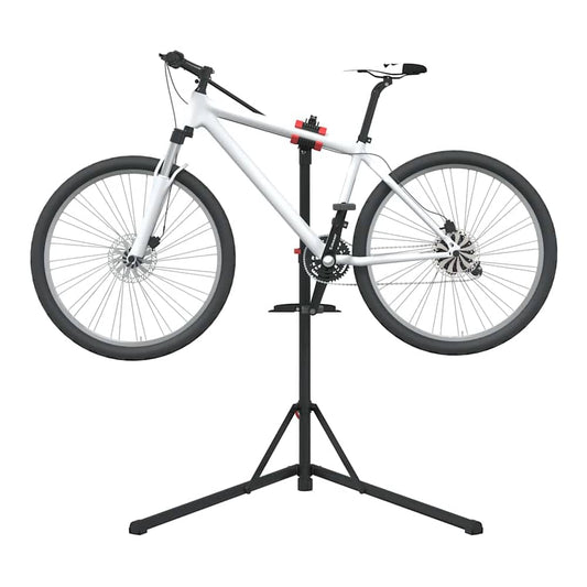 vidaXL Bike Repair Stand Foldable Adjustable 92-152 cm Red Steel with a bicycle mounted