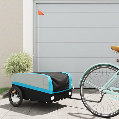 Bike Trailer Black and 45 kg Iron Width 126 cm Blue 50 cm