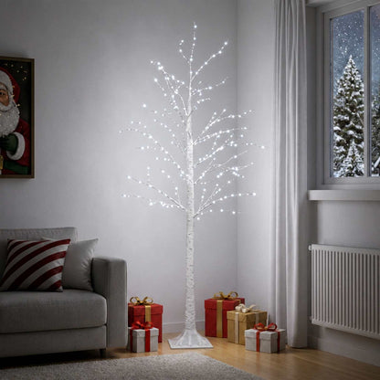 Birch Christmas Tree White 22 x 22 x Plastic 174 LEDs 180 cm Cold white