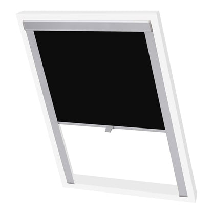 vidaXL Blackout Roller Blinds Black 206 GGL and GGU installed in a roof window