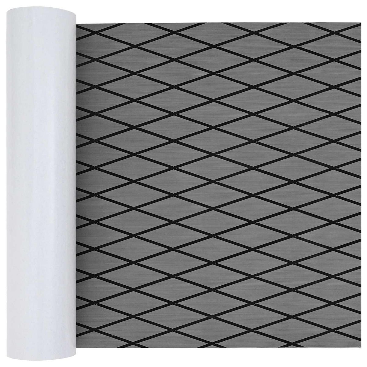 vidaXL Boat Mat Harlequin Light Grey and Black, a roll of grey matting with a black harlequin pattern