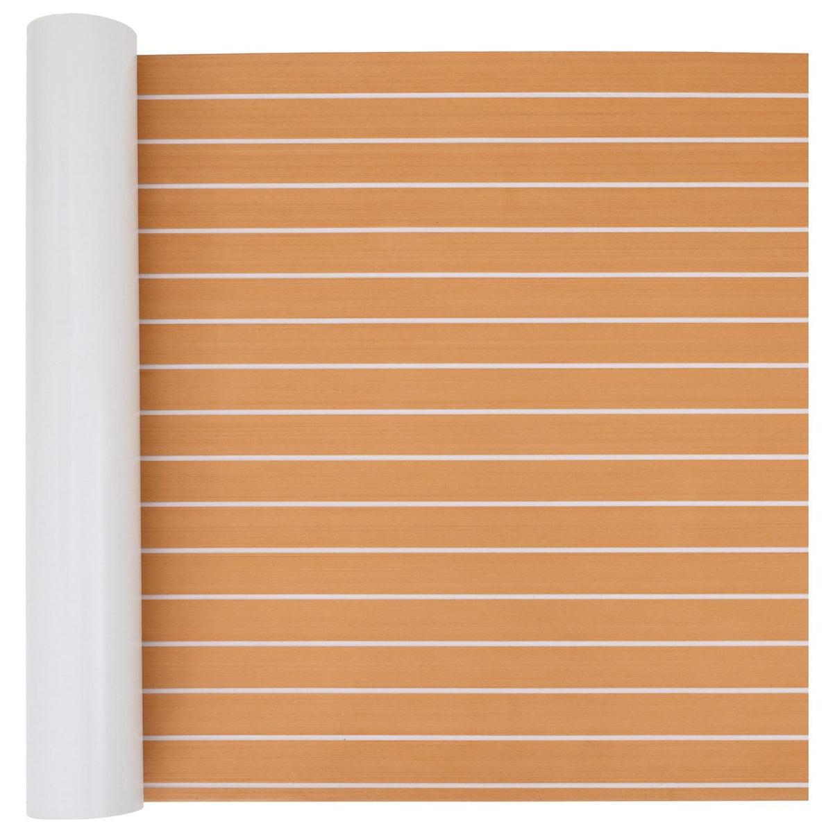 vidaXL Boat Mat Striped Brown and White EVA partially unrolled on a flat surface