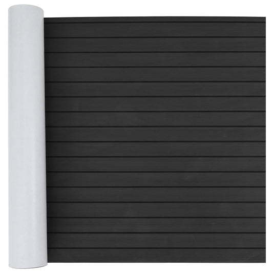 vidaXL Boat Mat Striped Dark Grey and Black EVA, a rolled-up mat with dark grey and black stripes