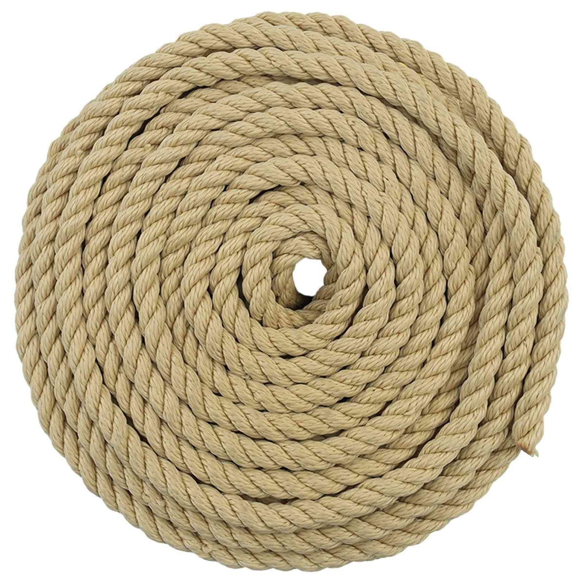 The boat rope viewed from directly above to show the spiral pattern
