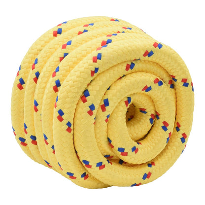 The boat rope viewed from an angle showing the layered circular coil structure