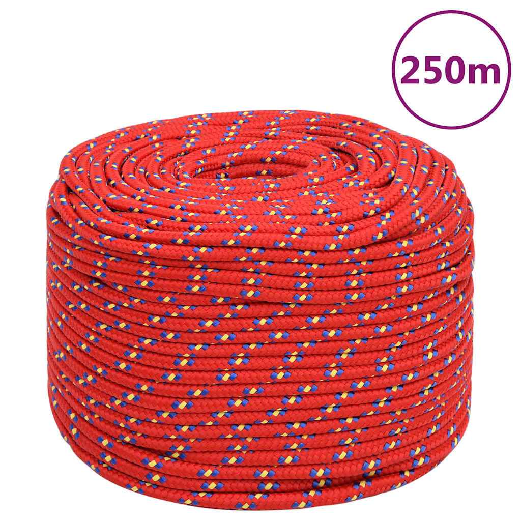 Boat Rope Polypropylene Length 250 m Red 8 mm