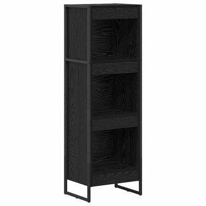 Book Cabinet Engineered Wood Black Oak