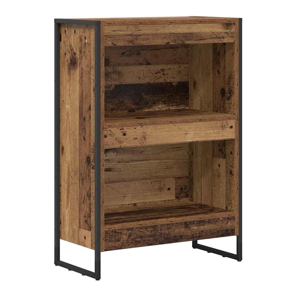 Bookcases & Standing Shelves with two open shelves and a rustic wood finish