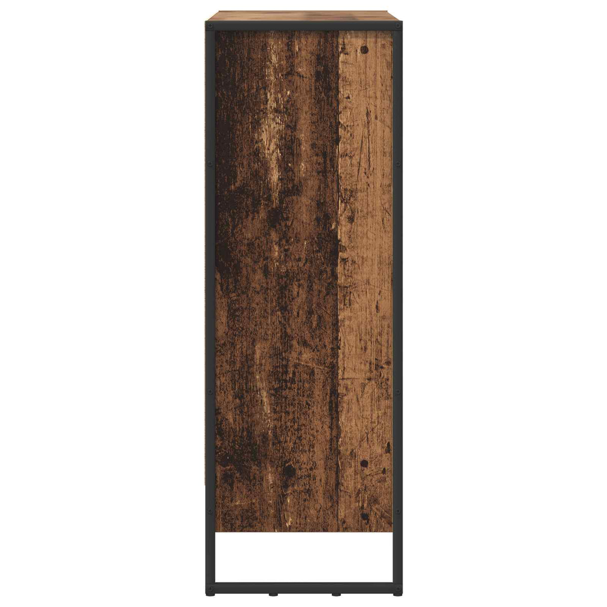 Side view of the book cabinet showing its depth and construction