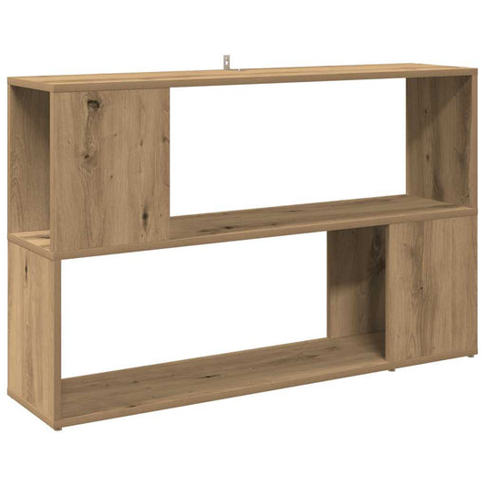 The book cabinet shown from the front with empty shelves and compartments