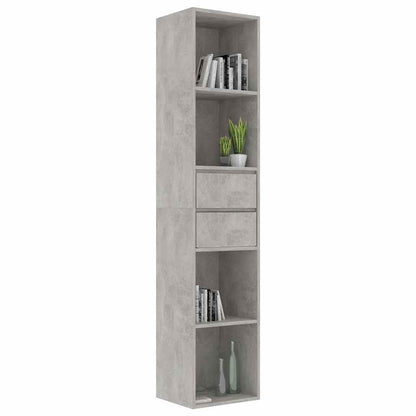 The storage unit filled with books and decorative items on its various shelves