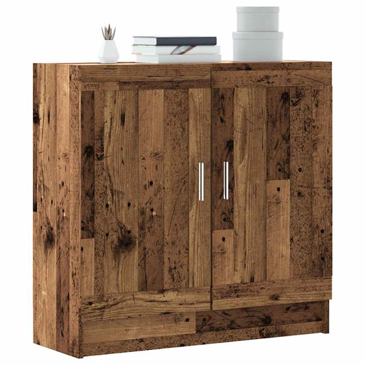 vidaXL Book Cabinet Old Wood Engineered Wood front view