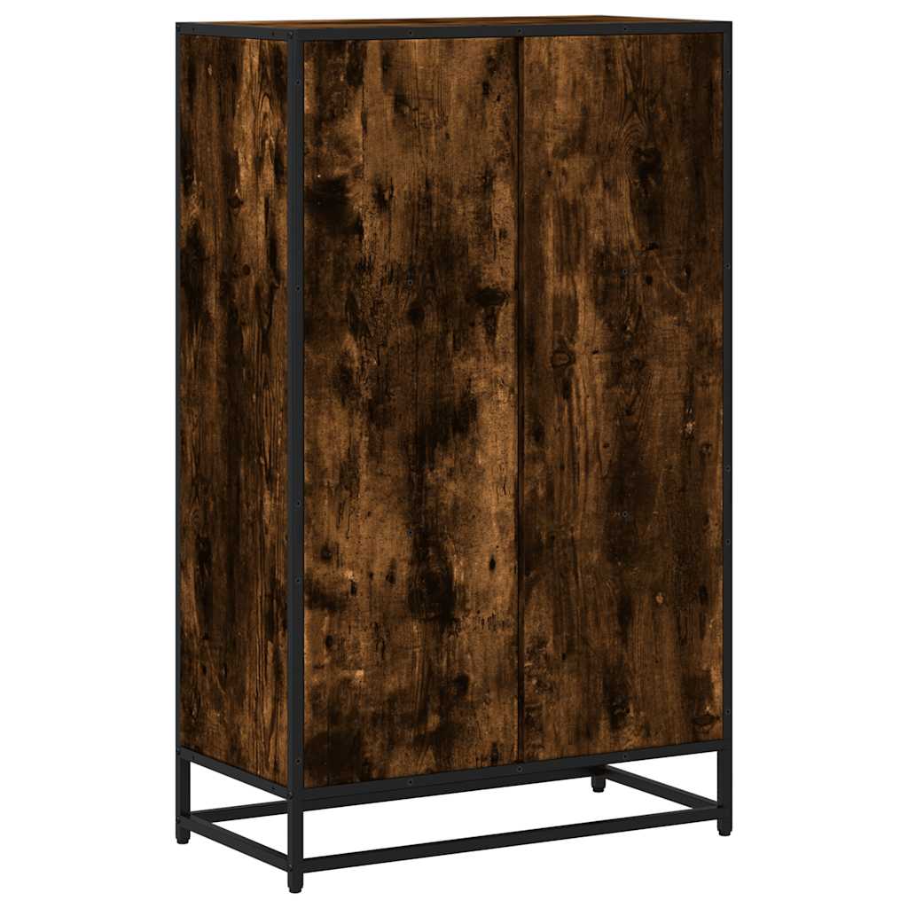 The cabinet with its two doors closed to hide the internal storage space