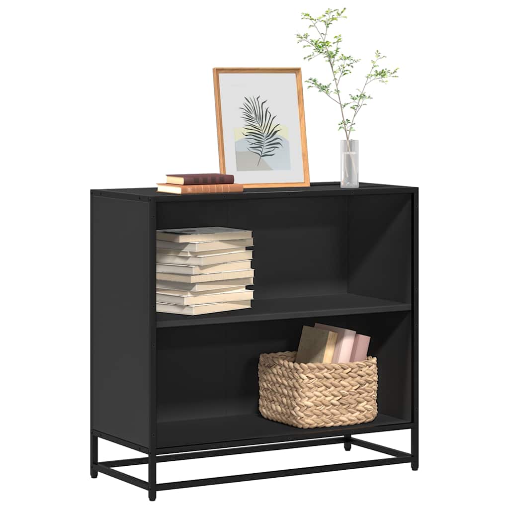 Bookcase 80,5x35x139 cm Engineered Wood Width 80.5 cm Black 76 cm