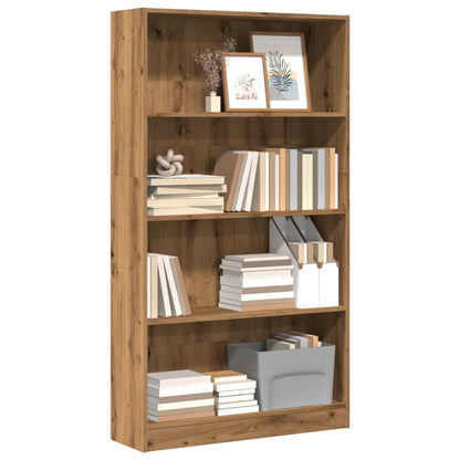 Bookcase 80x24x143 cm Engineered Wood Height 143 cm Width 80 cm Artisan oak