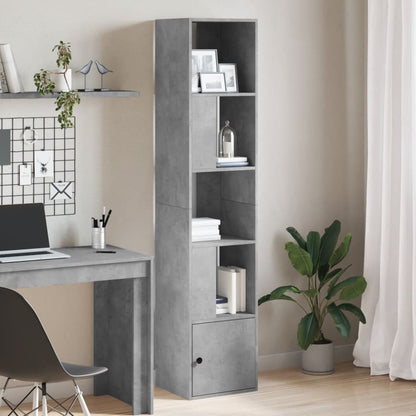 Bookcase Engineered Wood Concrete Grey
