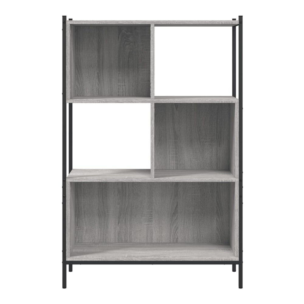 the grey wood effect bookcase, showing the grain of the wood effect finish