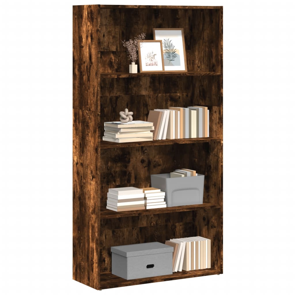 vidaXL Bookcase Smoked Oak 80x30x152 cm Engineered Wood 1