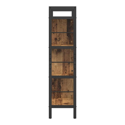 The side profile of the seven-tier bookshelf showing its depth and construction