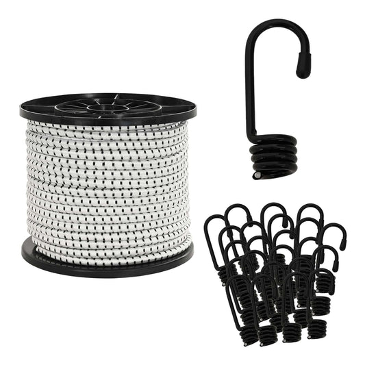 vidaXL Bungee Cords shown as a large spool with loose black metal hooks on a white background