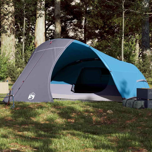 Camping Tent Dome 4-Person Waterproof in Blue
