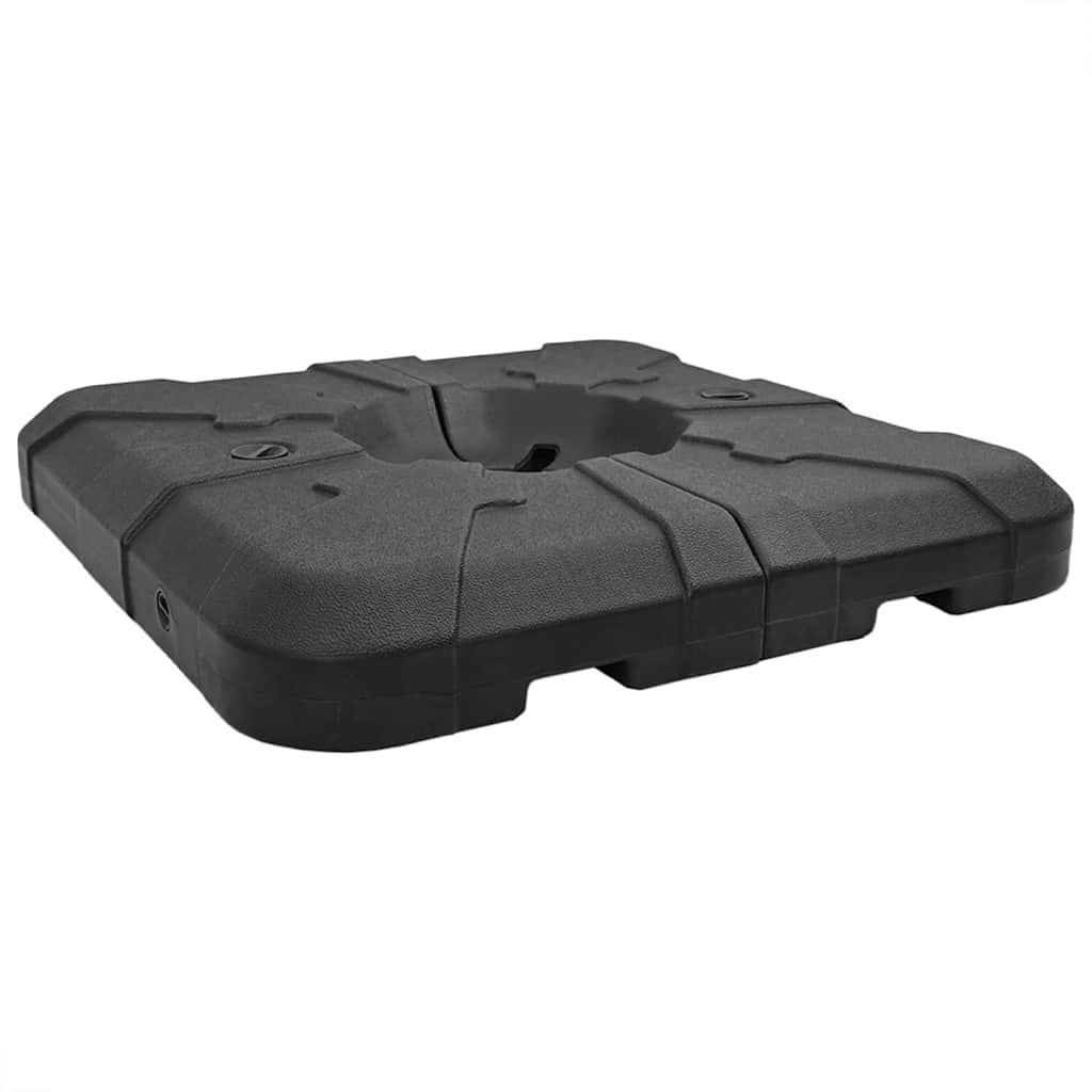 The outdoor umbrella base shown from a high angle against a white background