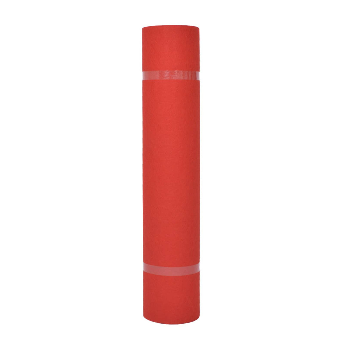 vidaXL Carpet Plain Red Fabric rolled up and secured with clear tape against a white background