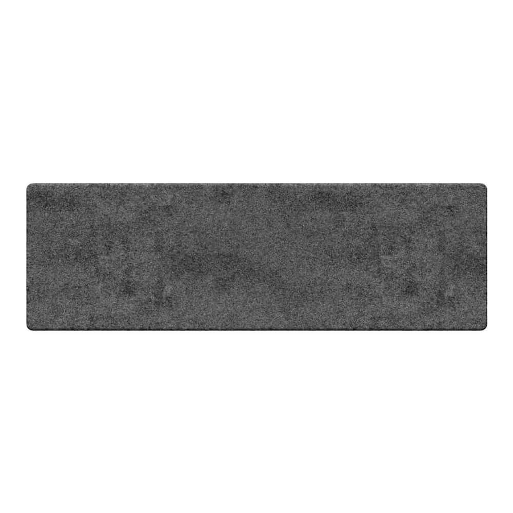 Grey carpet runner showing its full length and width on a plain background