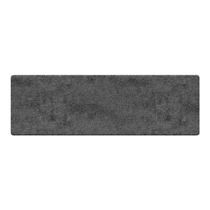 Grey carpet runner showing its full length and width on a plain background
