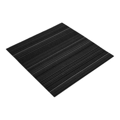A single dark grey carpet tile with thin grey stripes