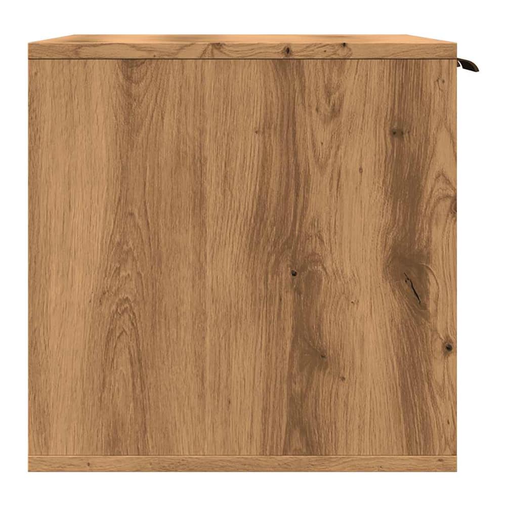 The wooden cat litter box enclosure from the side