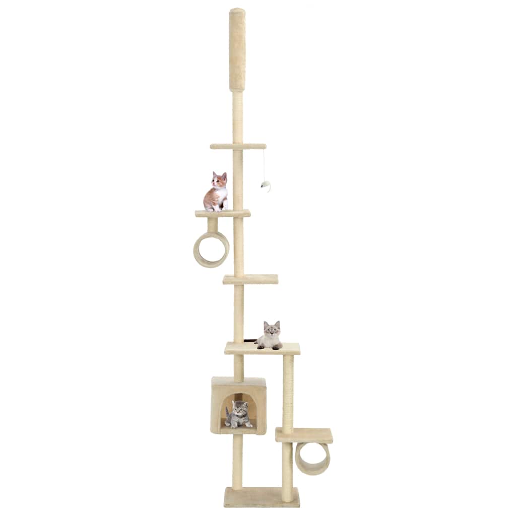 Cat Tree with Sisal Scratching Posts 260 cm Beige