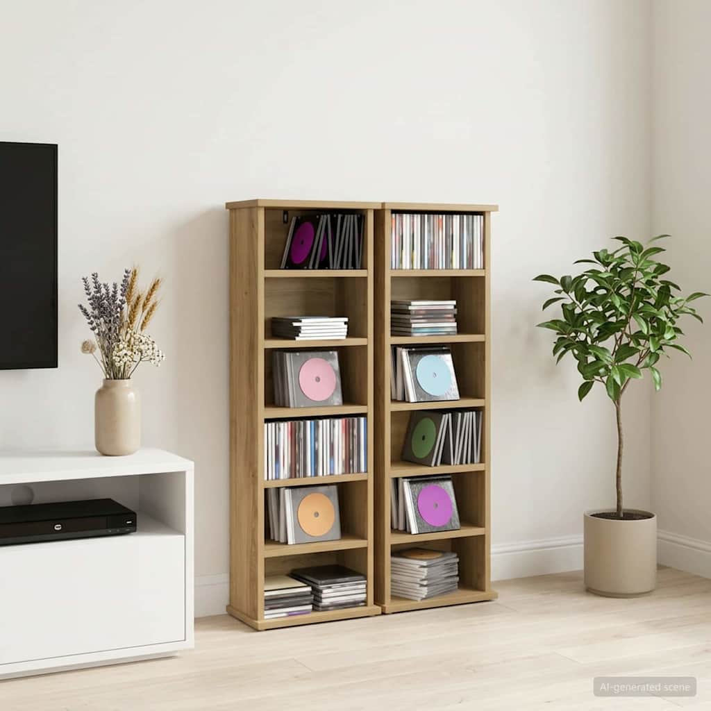 CD Cabinet 2 pcs Artisan Oak Engineered Wood