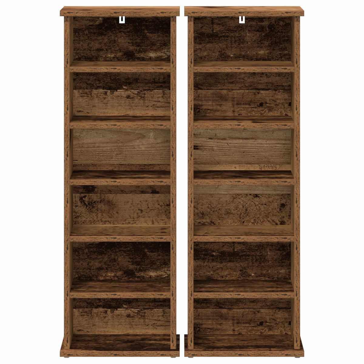 The media storage cabinets viewed directly from the front