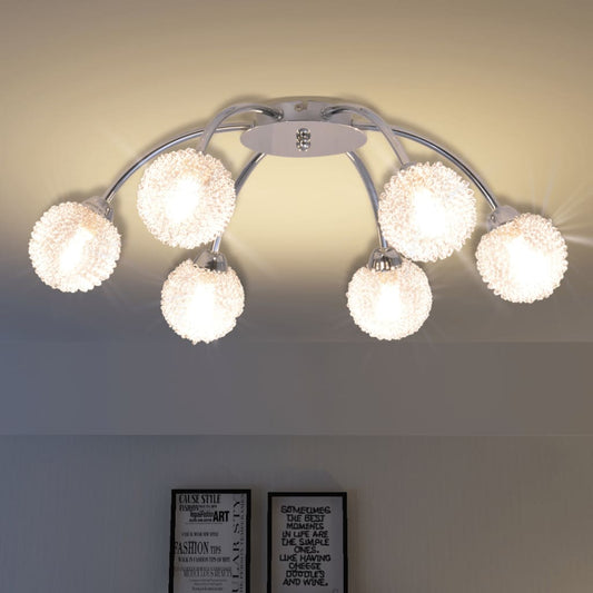 vidaXL Ceiling Lamp with 6 LED Bulbs G9 240 mounted on a ceiling above framed wall art