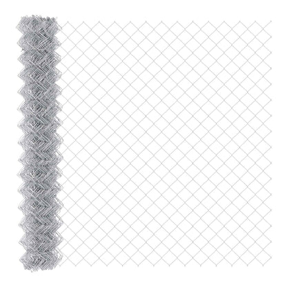 The fence panels shown as a partially unrolled roll of silver metal mesh