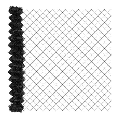 A roll of grey chain link fence material